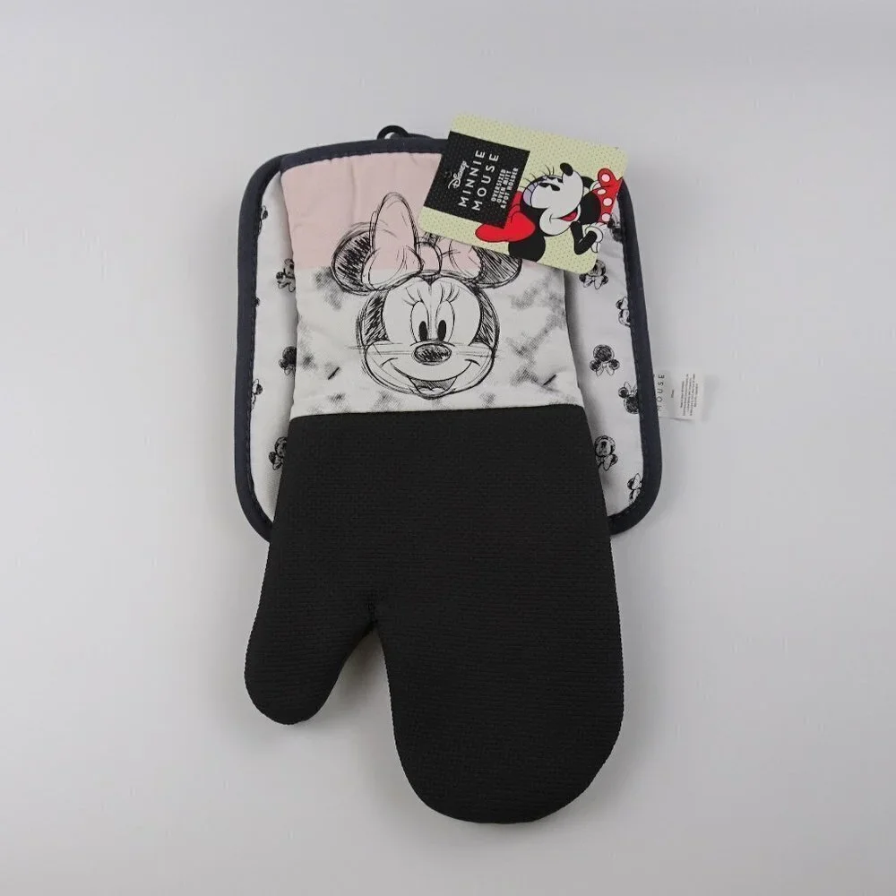 NWT Disney Minnie Mouse Oven Mitt & Potholder Set